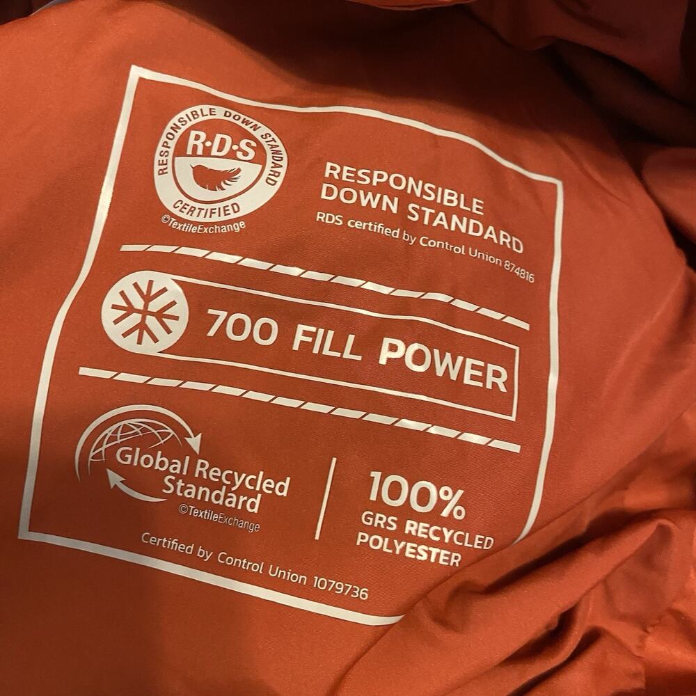 Mondetta Outdoor Women XS Orange Hooded 700 Down Fill Standard Mid Length Coat - Picture 6 of 13